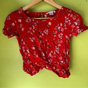 White Fawn Women's Flower Cropped Halter Top Women’s Size XL